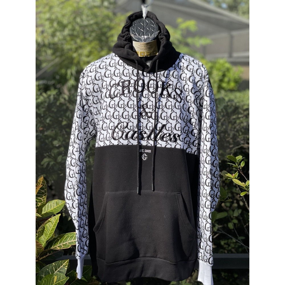 Crooks & Castles Timeless Monogram Hoodie Men's XL Black Pullover NWT